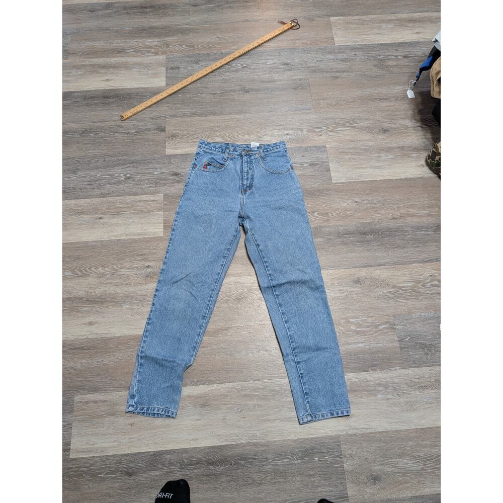 VTG 90s LEI Jeans Womens Small High Waisted Light Wash Denim Mom Tapered Leg